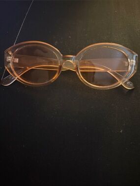 Transparent Amber Oval Sunglasses